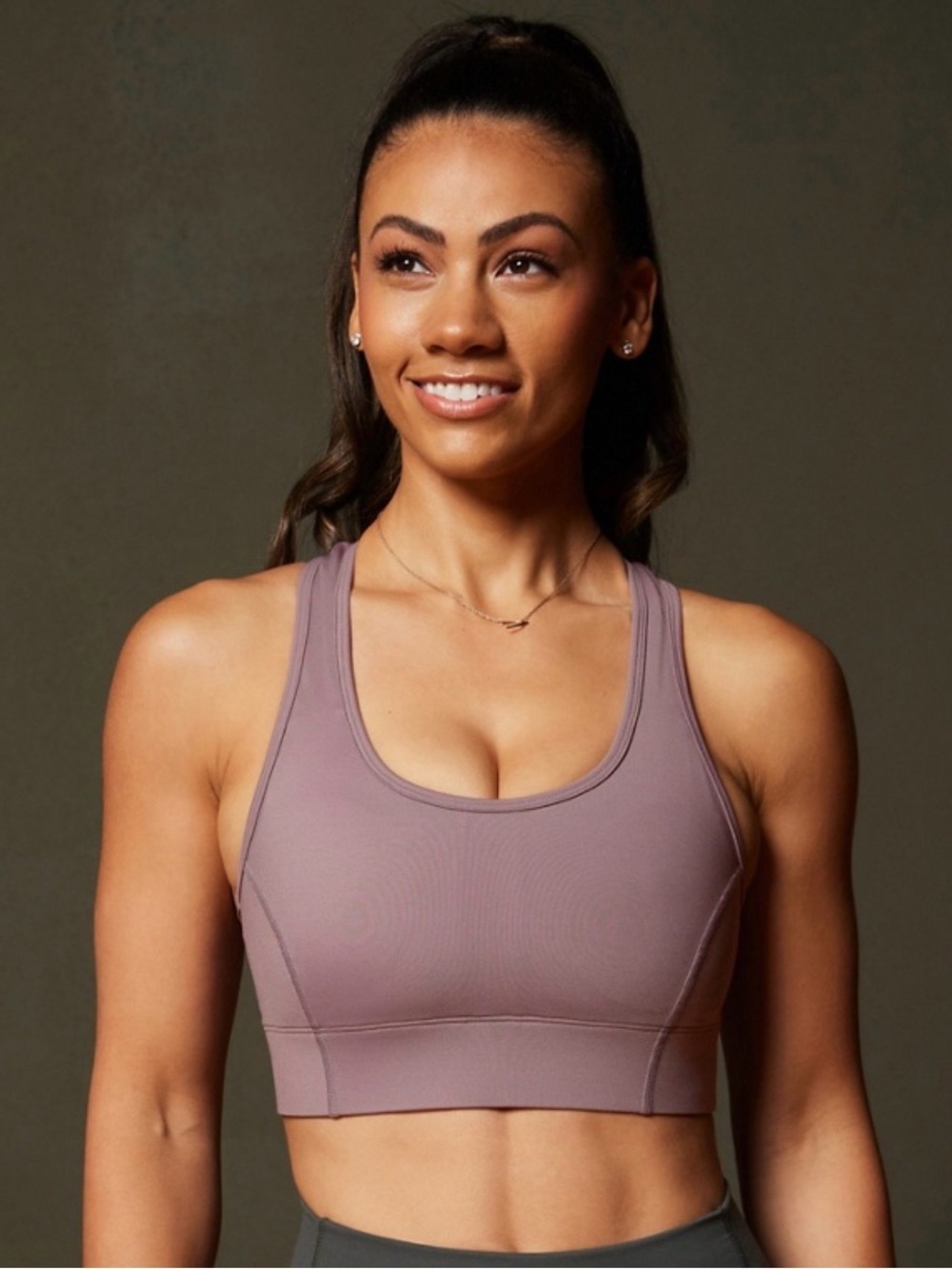Fabletics Women's Mauve Scoop Neck Sports Bra